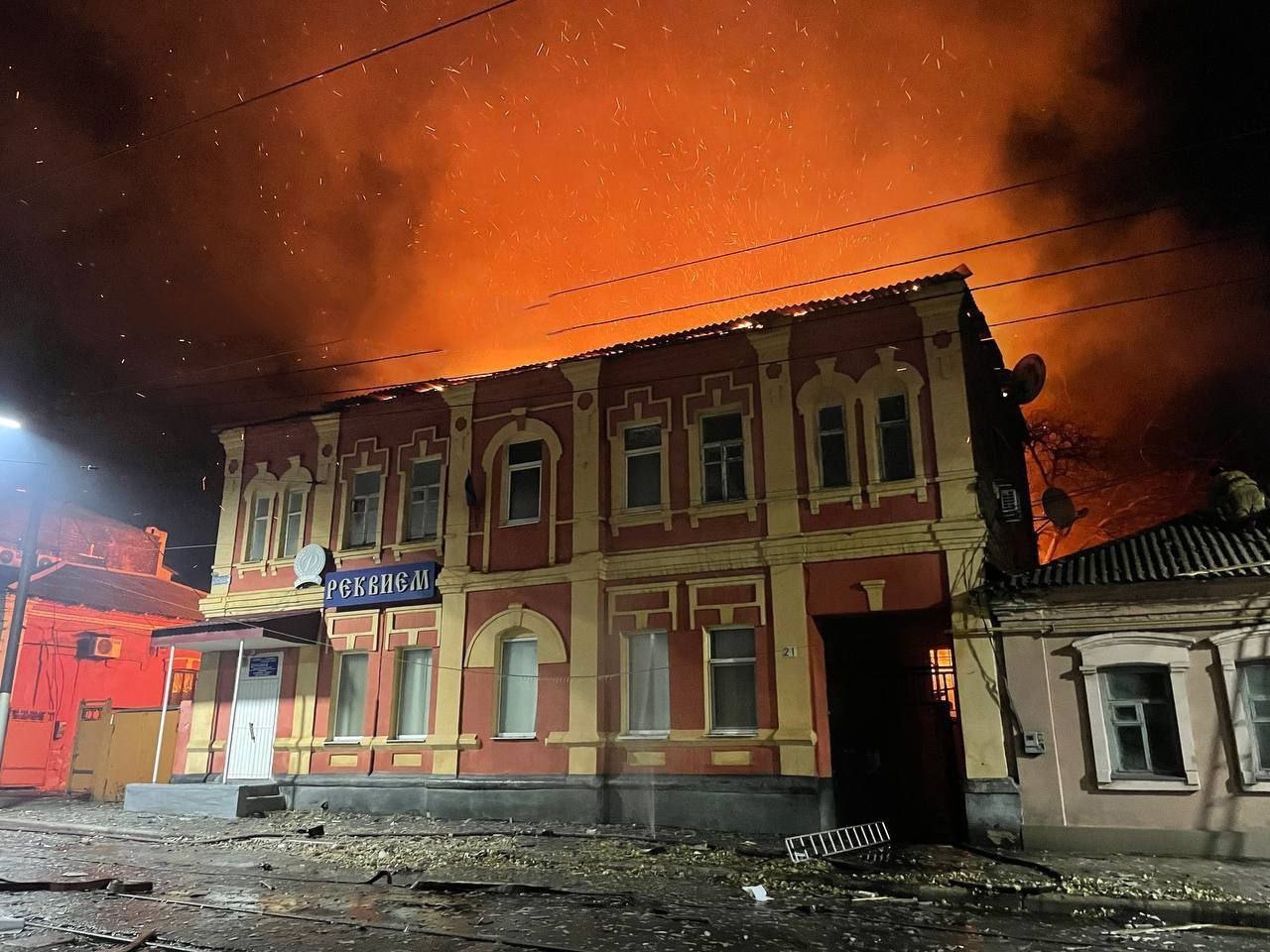 Результат обстрела Донецка