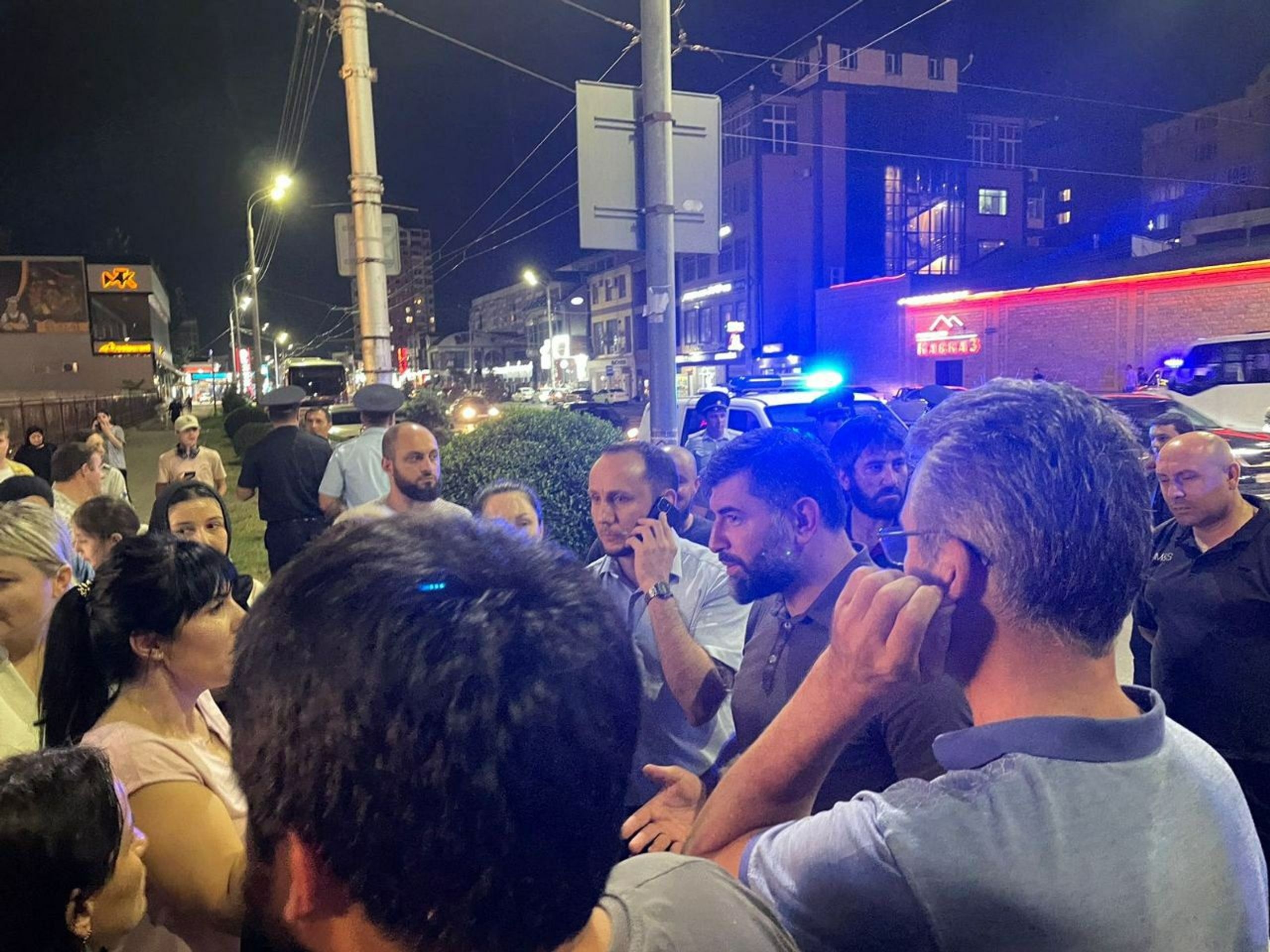 Local public officials are engaging with residents, trying to reassure them and get them to disperse