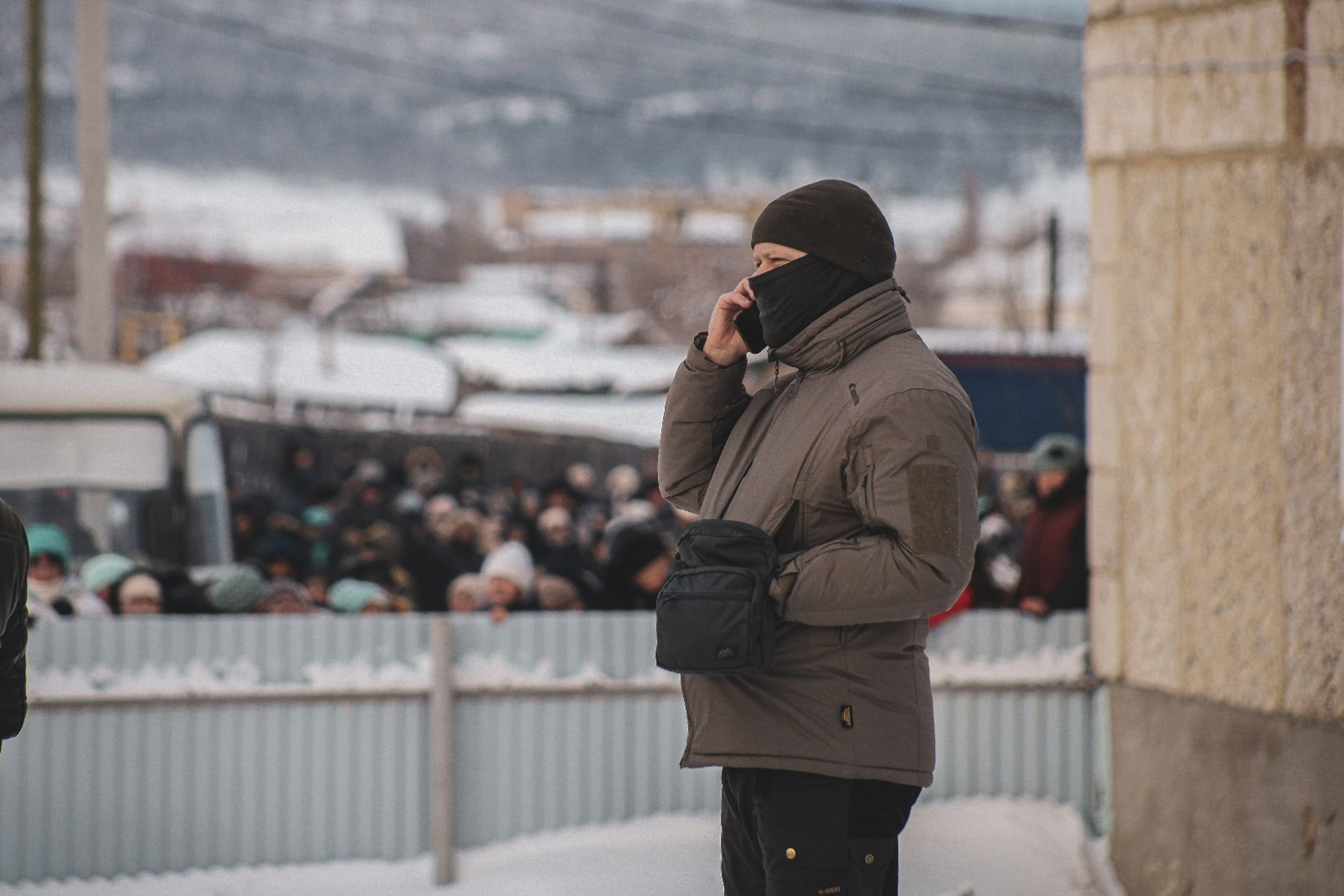 Outside the Baymak courthouse, Jan. 17