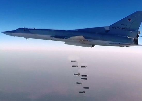 Tu-22M3 strategic bombers carry out a group strike in August 2016