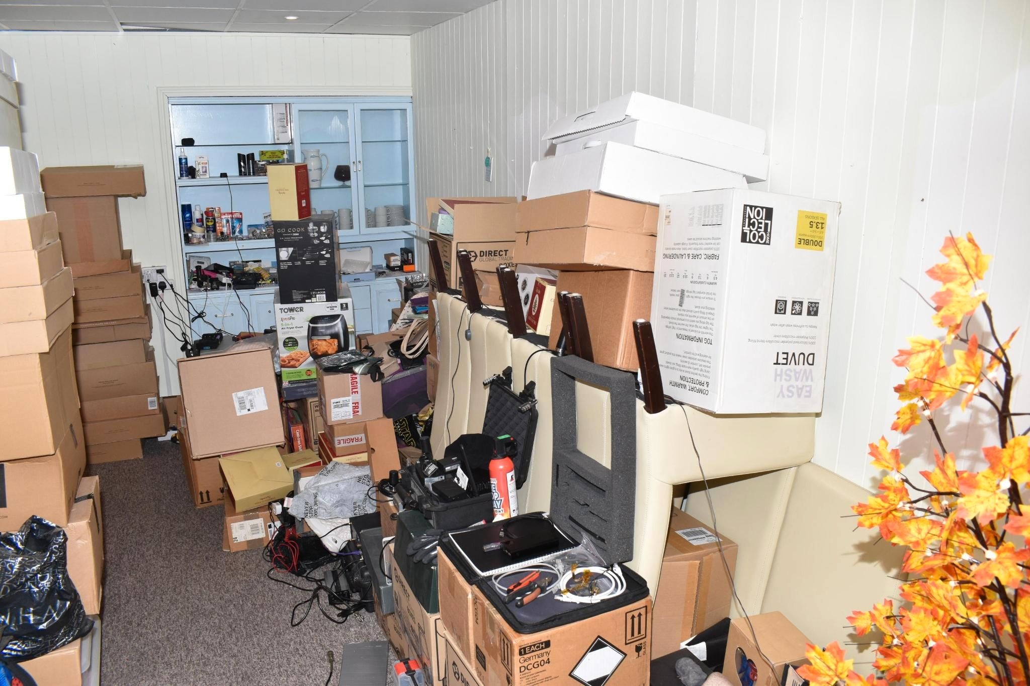 Roussev's room filled with spy equipment.