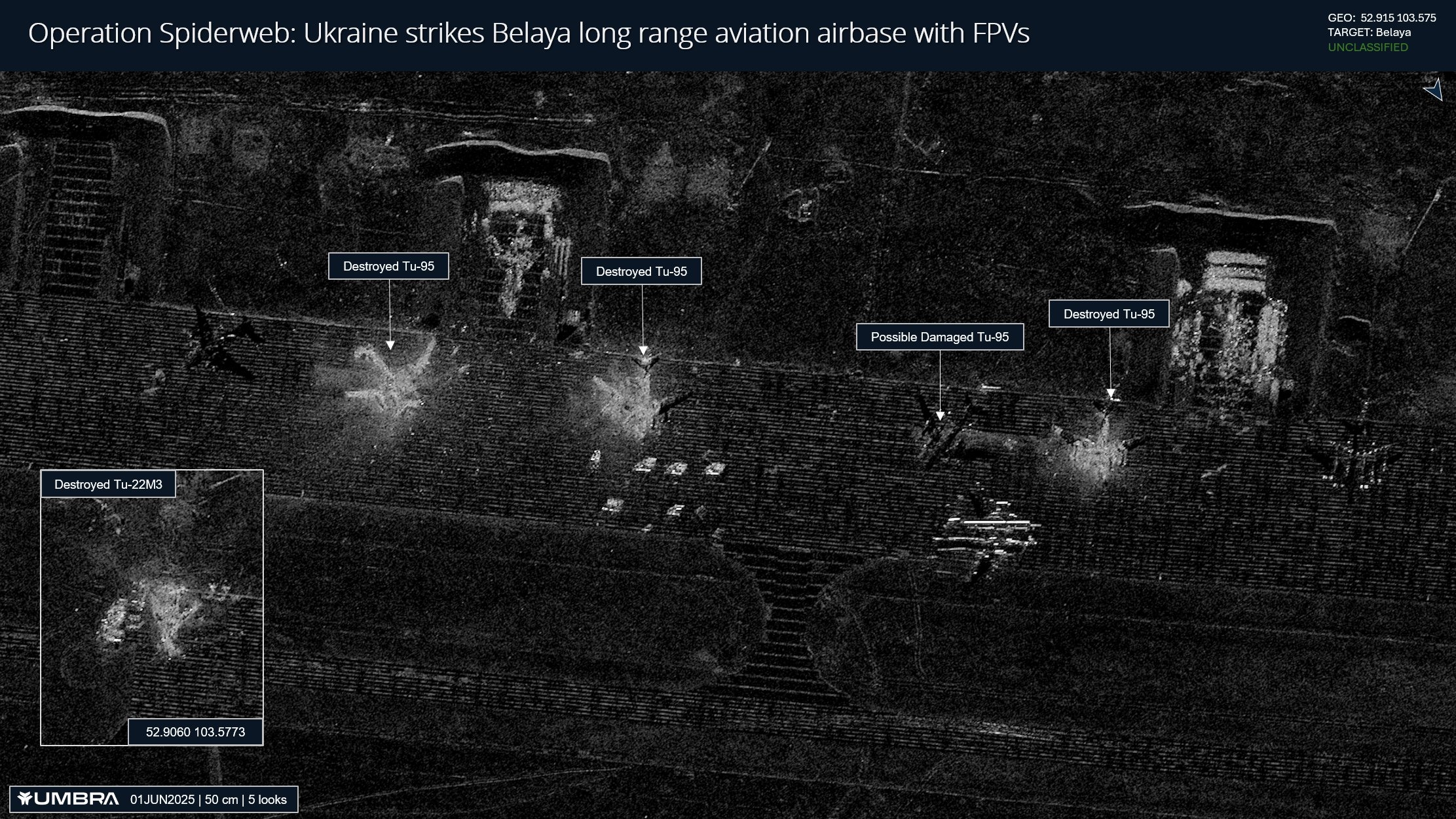 Satellite image of Belaya air base in Russia’s Irkutsk Region