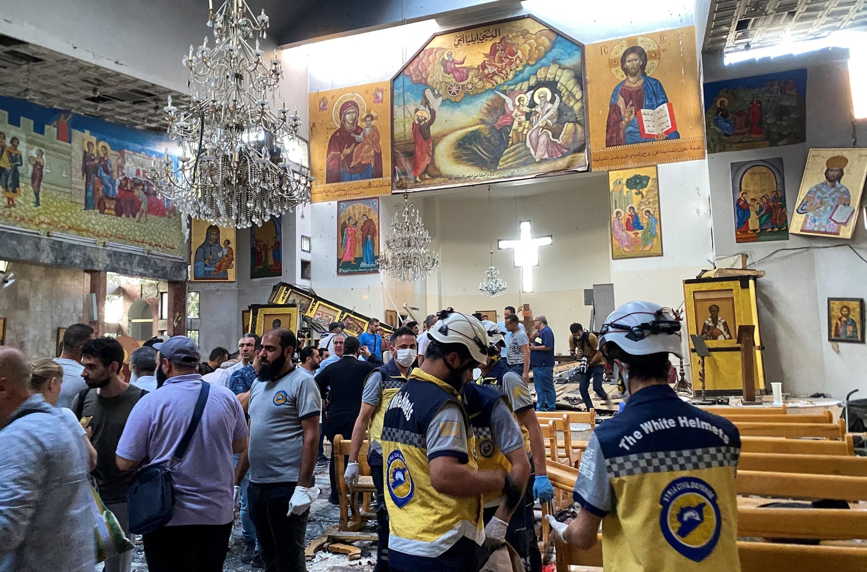 Последствия теракта в церкви пророка Илии в Дамаске. Фото: Reuters