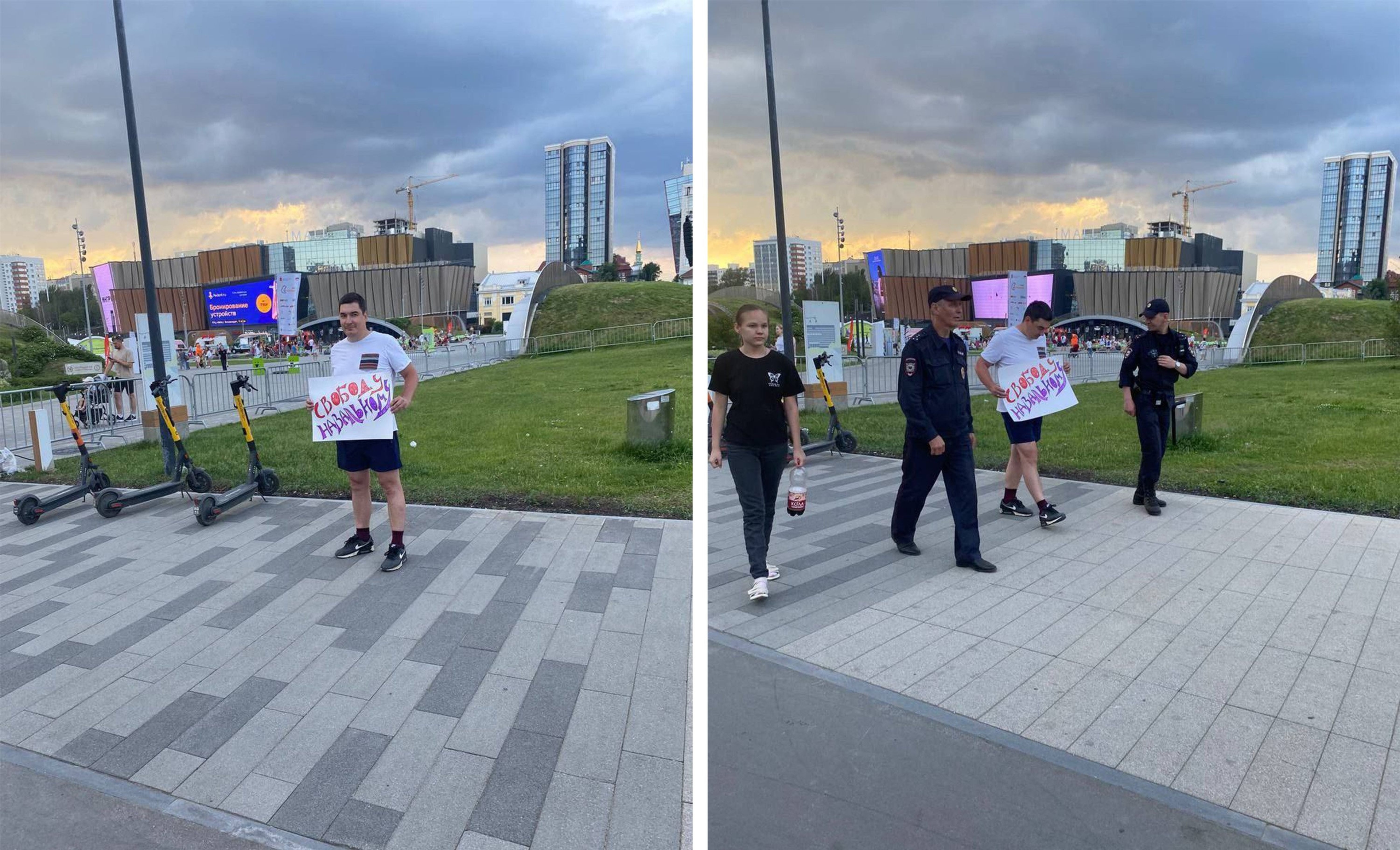 Protest by Leonid Melekhin in Russia. Photo: Telegram channel Perm 36.6