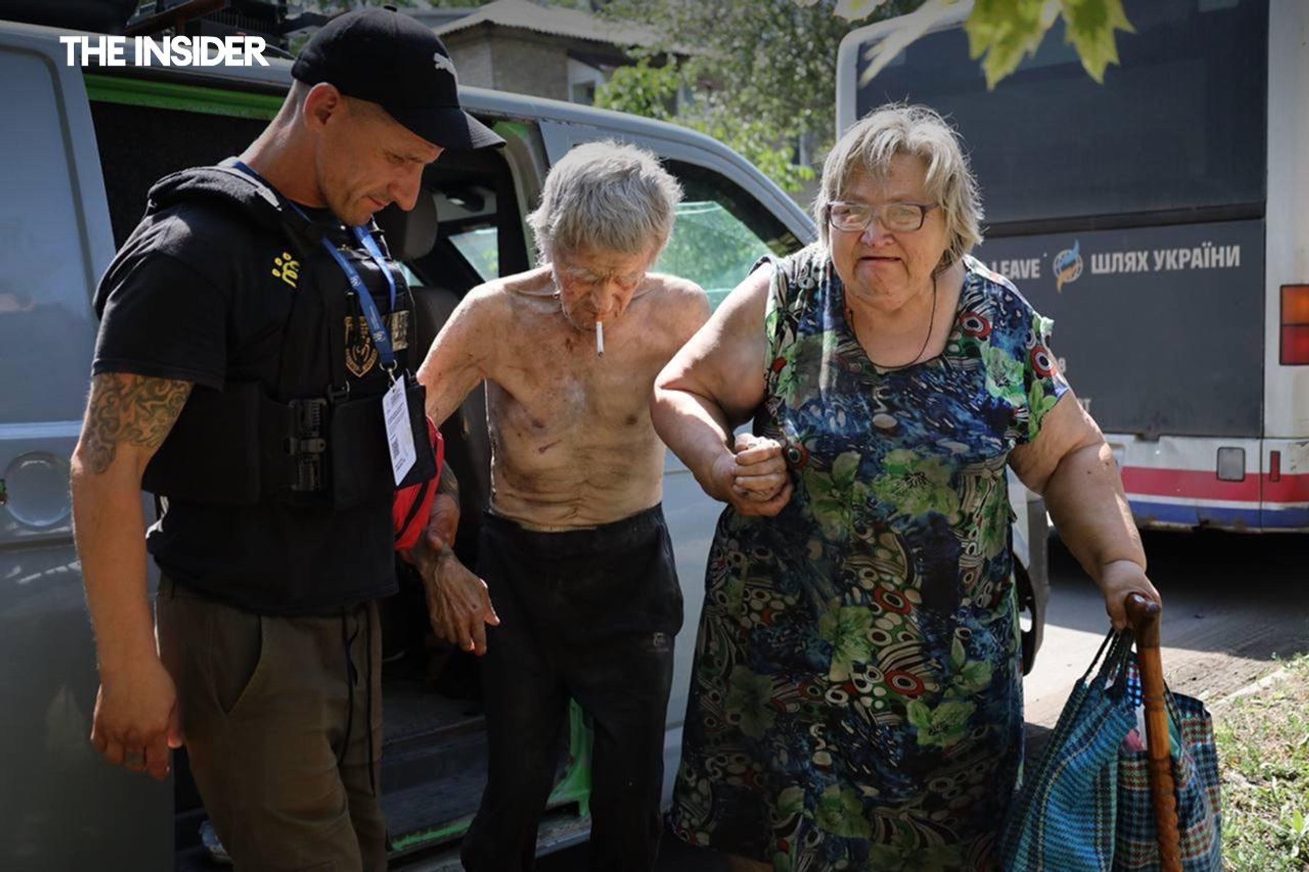 Evacuation of civilians in the village of Vodyanske, Donetsk Region