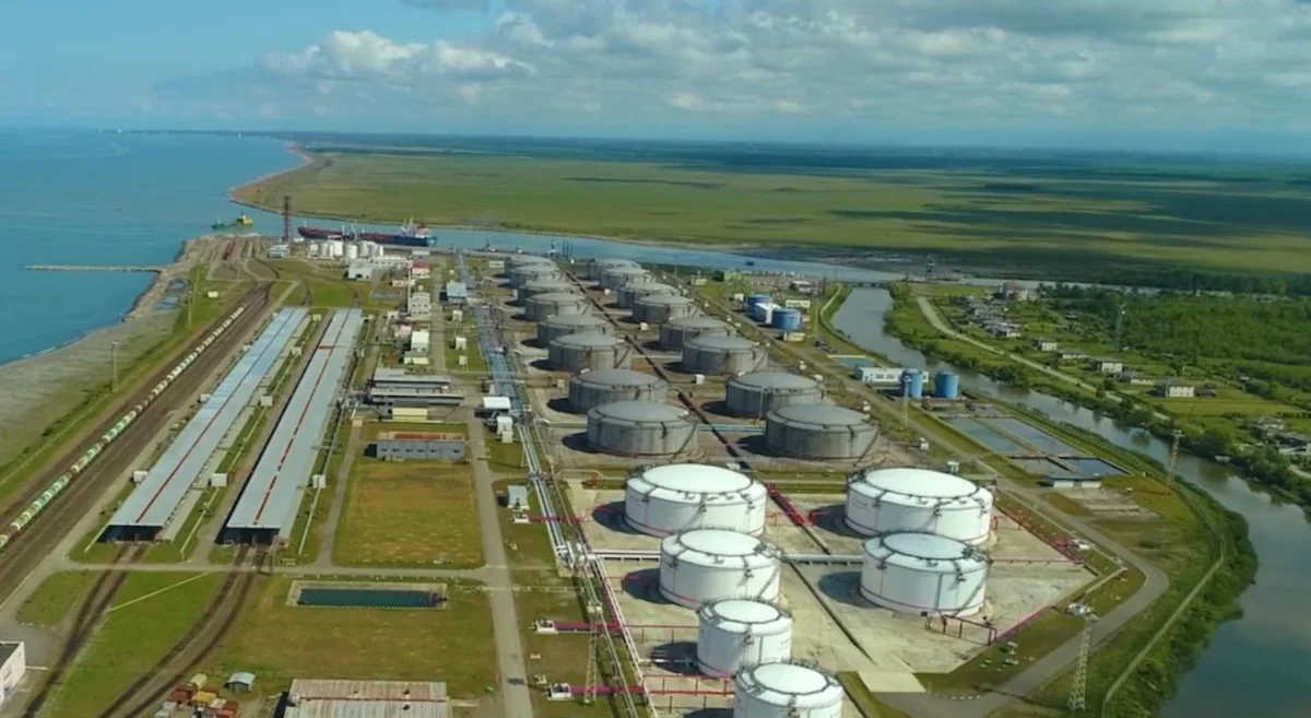 Georgia’s new oil terminal in Kulevi on the coast of the Black Sea. Photo: BM.GE