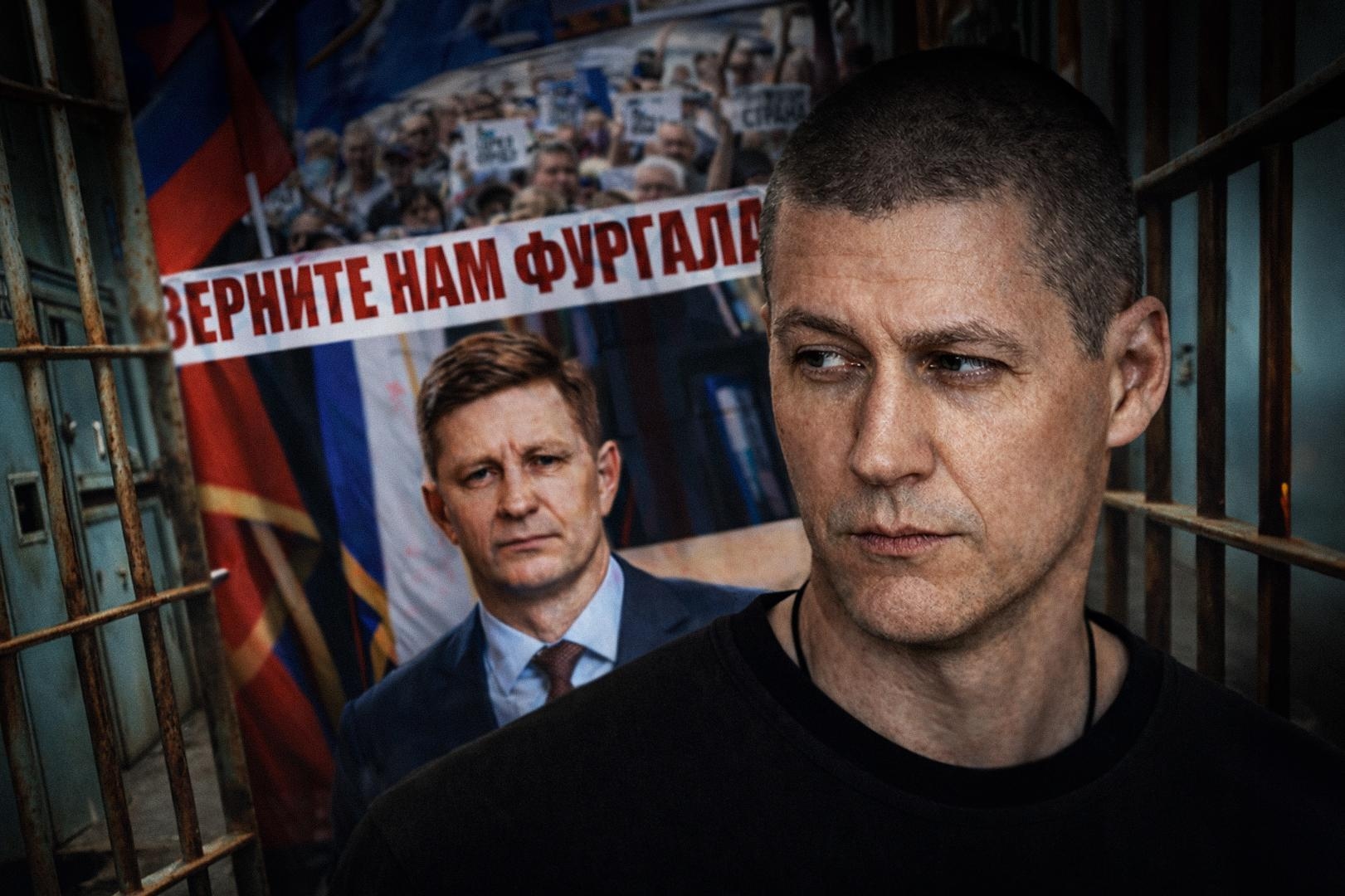 A portrait of Mikhail Timofeyev in the courtroom drawn by Valery Belov. Source: Telegram channel Courtroom Artists Tbilisi