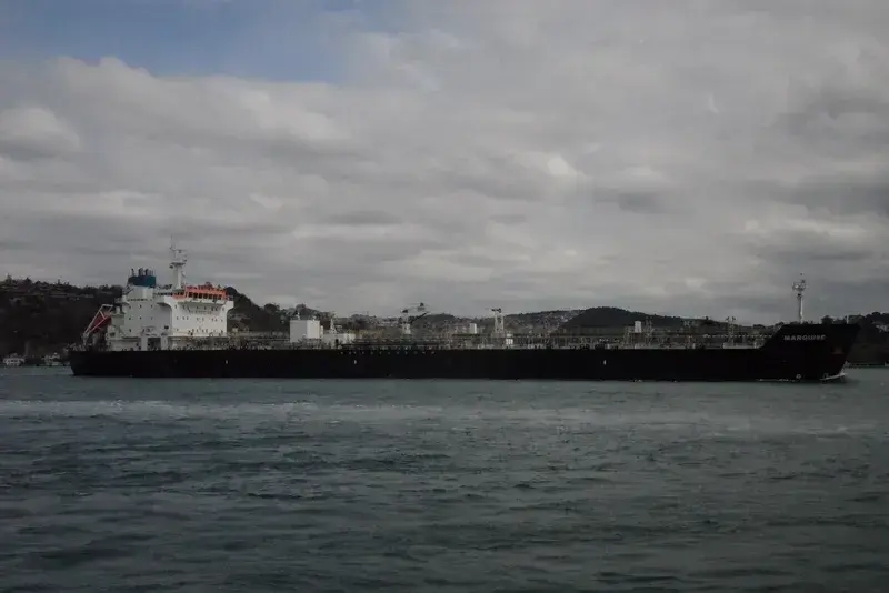 The sanctioned “shadow fleet” oil tanker Marquise. Photo: MarineTraffic