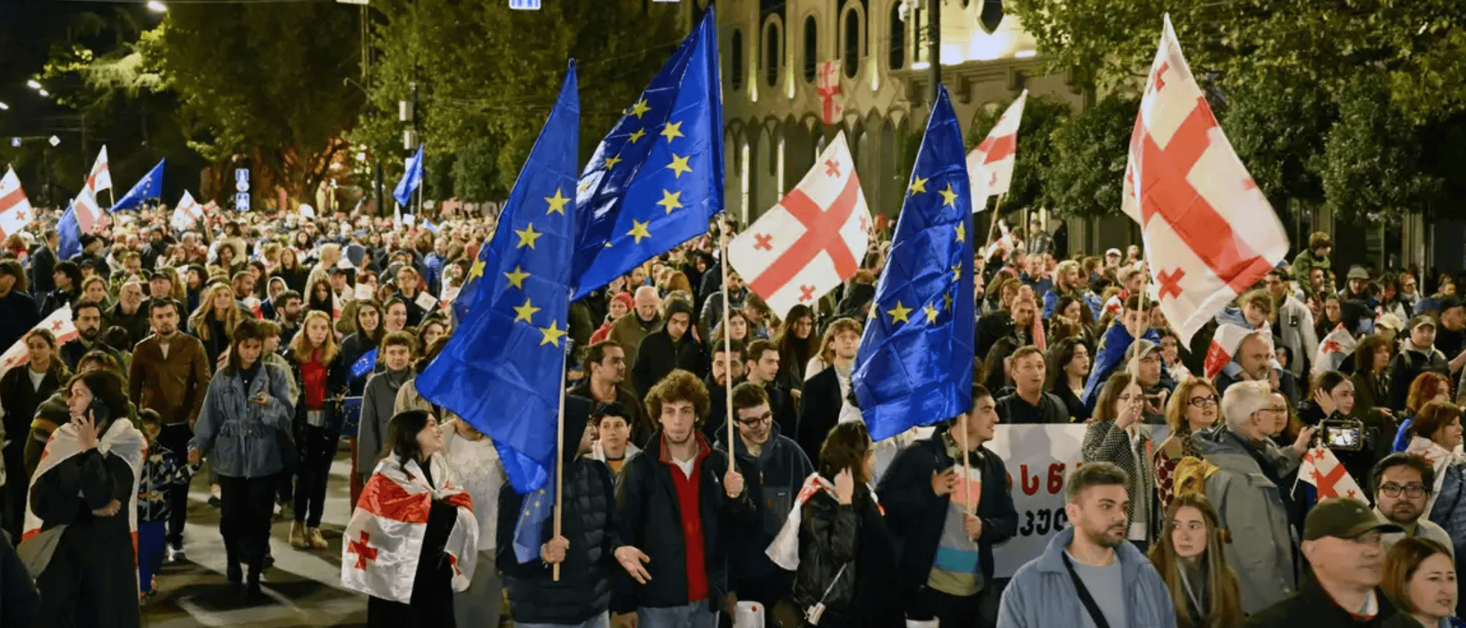 В Тбилиси идут очередные протесты несогласных с результатами парламентских выборов