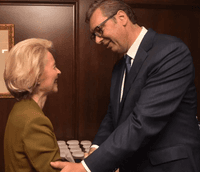 Александр Вучич и Урсула фон дер Ляйен на встрече в Афинах