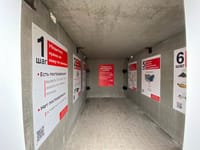 Inside the concrete slab shelter