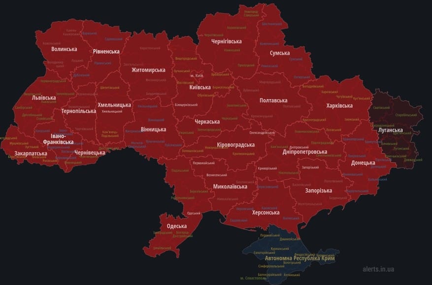 Russia launches massive missile strike on Ukraine, air raid alert declared nationwide