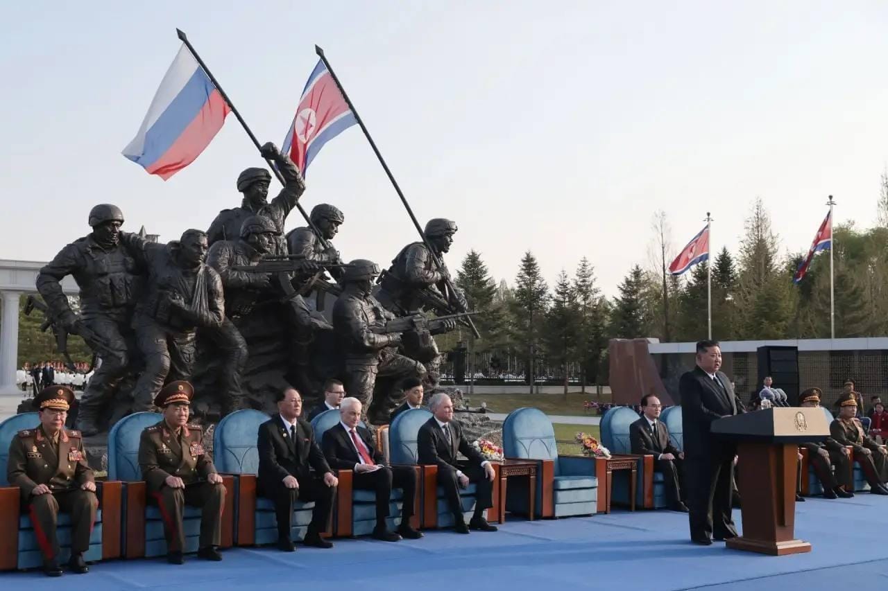 Pyongyang unveils memorial for participants in the war against Ukraine, Russia’s defense minister and State Duma speaker in attendance