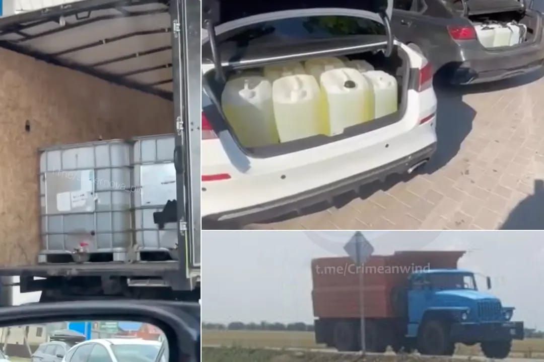First evidence emerges of Russia transporting fuel to Crimea using military trucks disguised as civilian vehicles