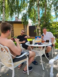 Vladimir Petrovsky and his two sons, Dmitry and Valery