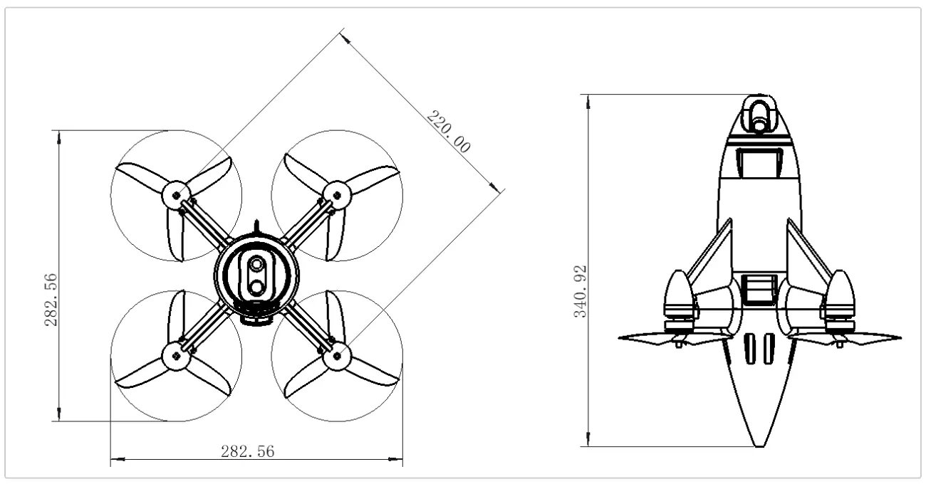 Diagram of the X-2 interceptor drone
