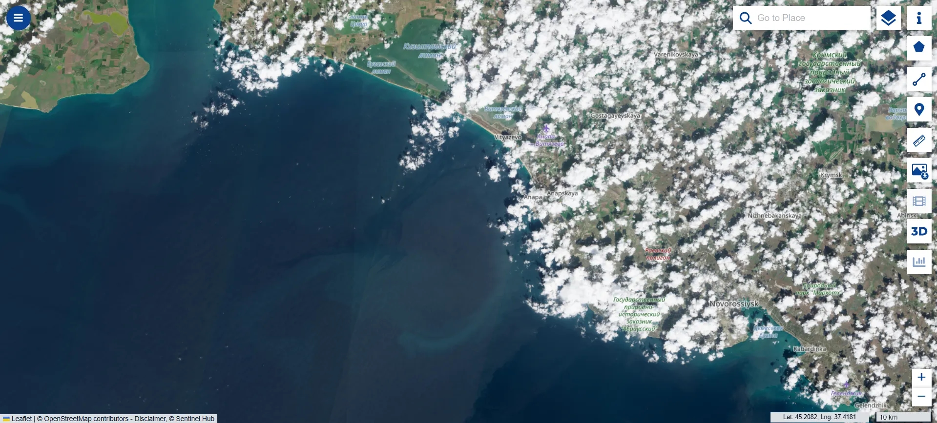 Oil slick in the Black Sea, April 12, 2026 / Sentinel-2 satellite data