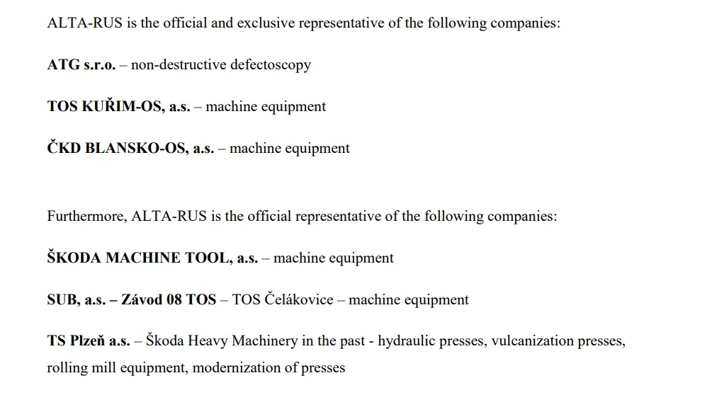 Screenshot of Alta Invest reporting, 2022
