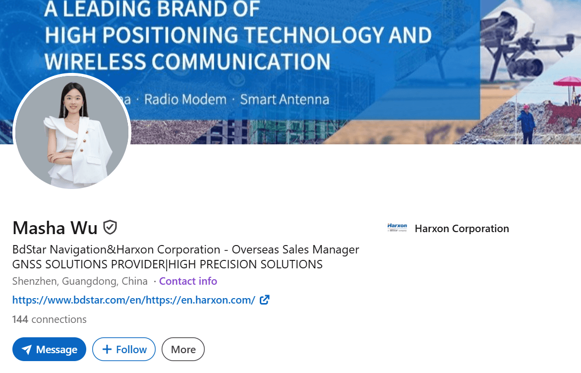 Screenshot of Wu’s LinkedIn page
