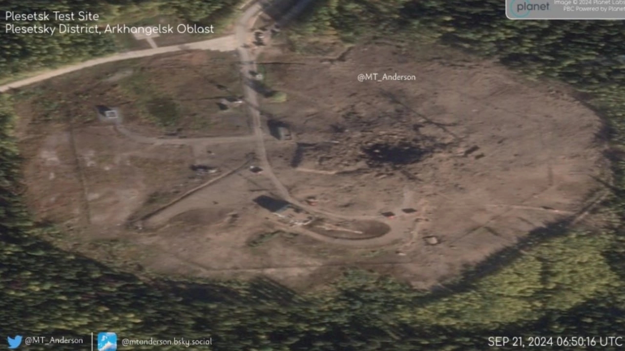 Destruction at the Sarmat test site in 2024