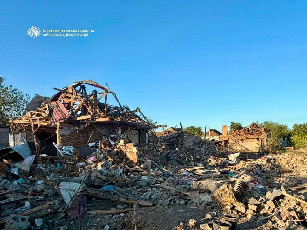 Kryvyi Rih district, Dnipropetrovsk Region, aftermath of the Russian strike