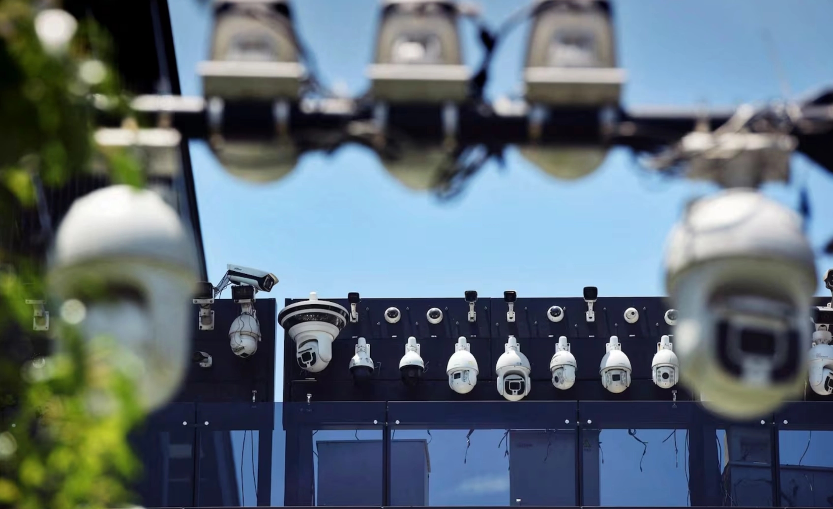 Dahua Technologies surveillance cameras installed on the company’s own office building in Hangzhou. Dahua is a major supplier of technology to the Chinese police