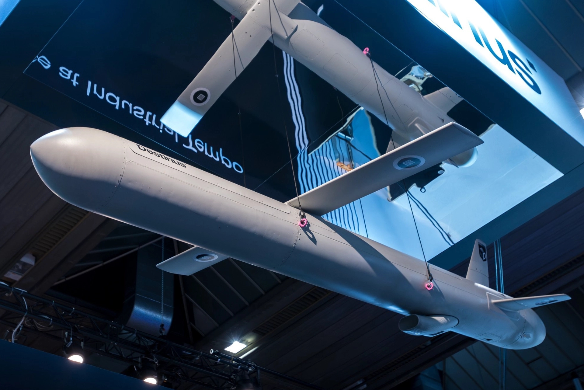 The Ruta Block 1 missile-drone at the Brussels European Defence Exhibition & Conference (BEDEX) on March 13, 2026