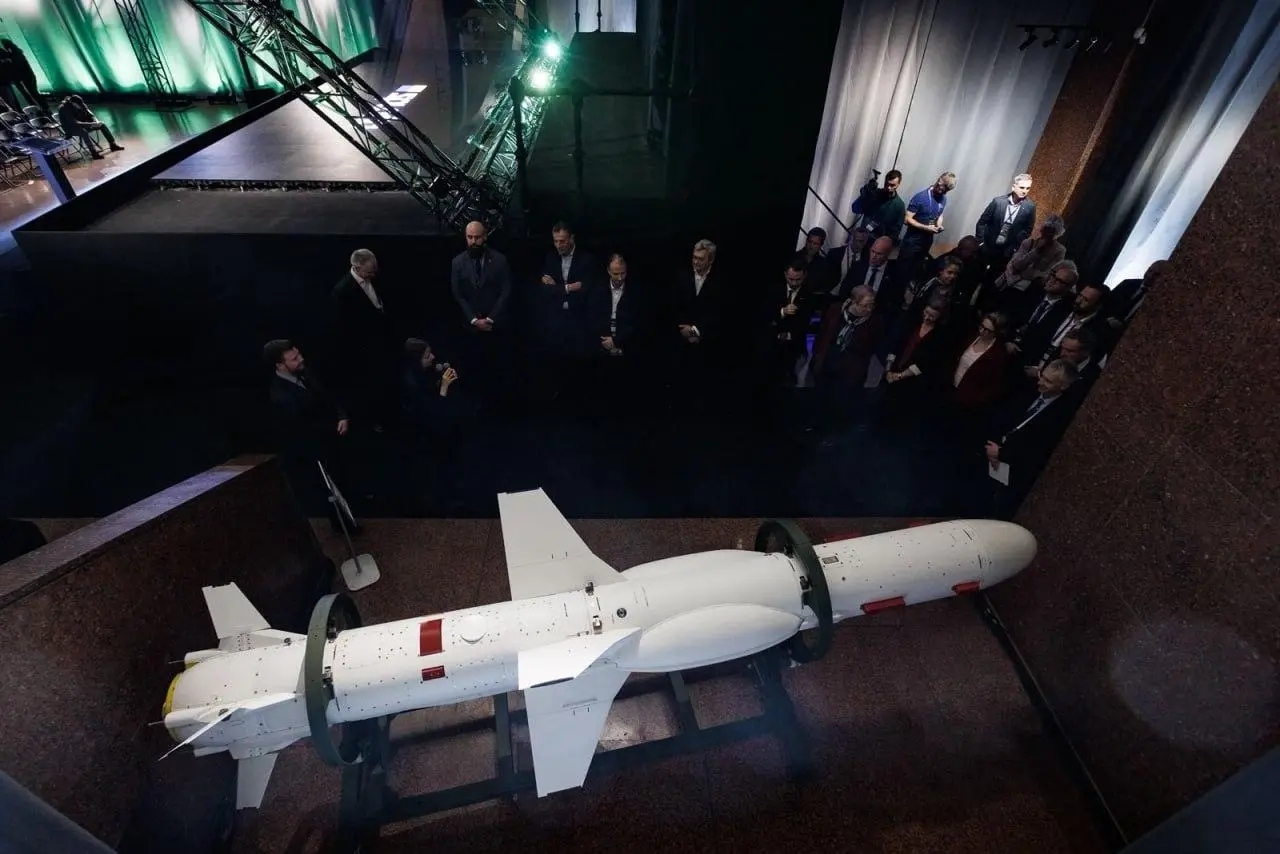 Ukraine's Neptune cruise missile, demonstrated in October 2025. Source: Denys Shmyhal