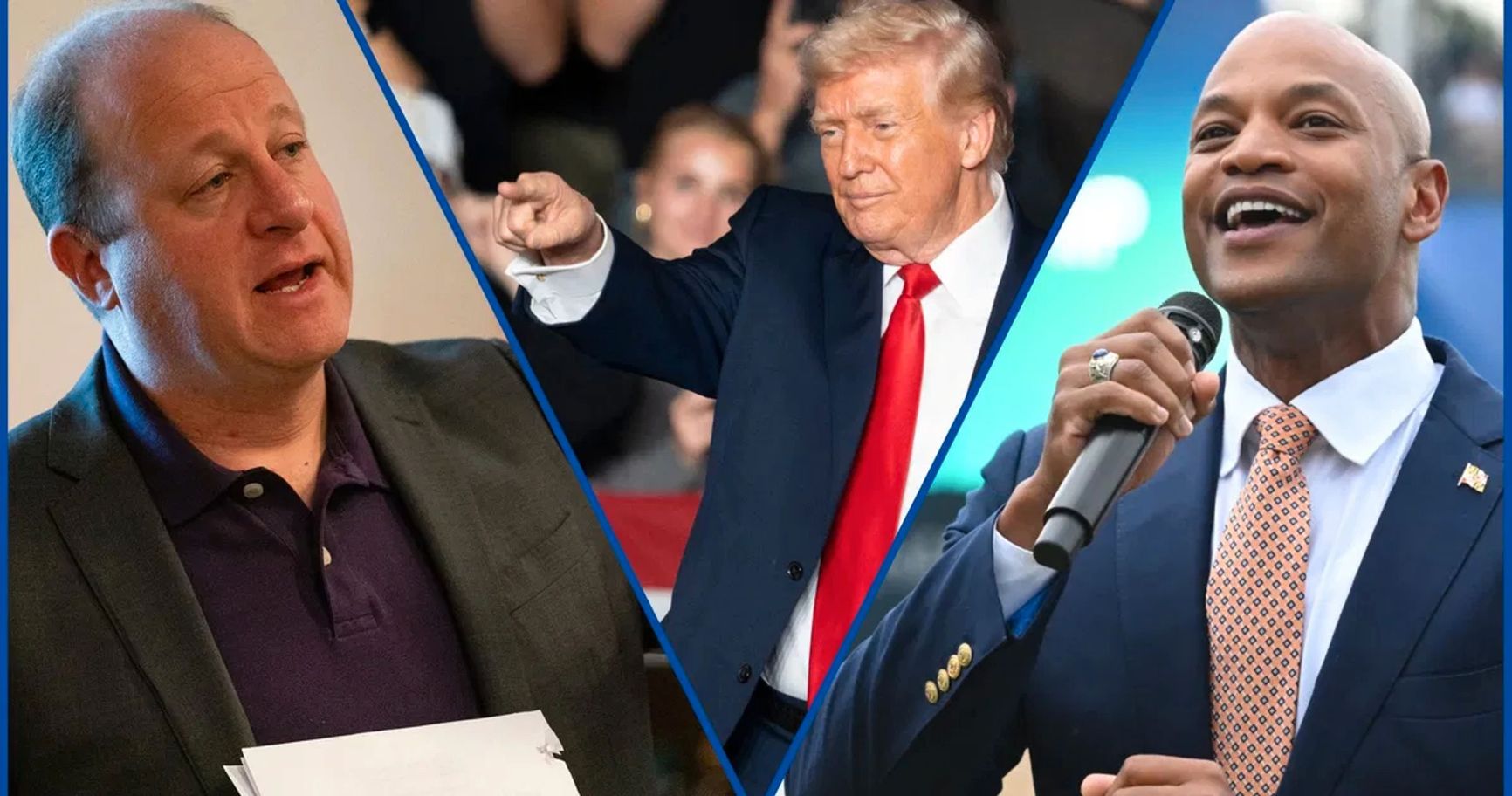 Donald Trump and the Democratic governors of Maryland and Colorado who were not granted the honor of dining with him