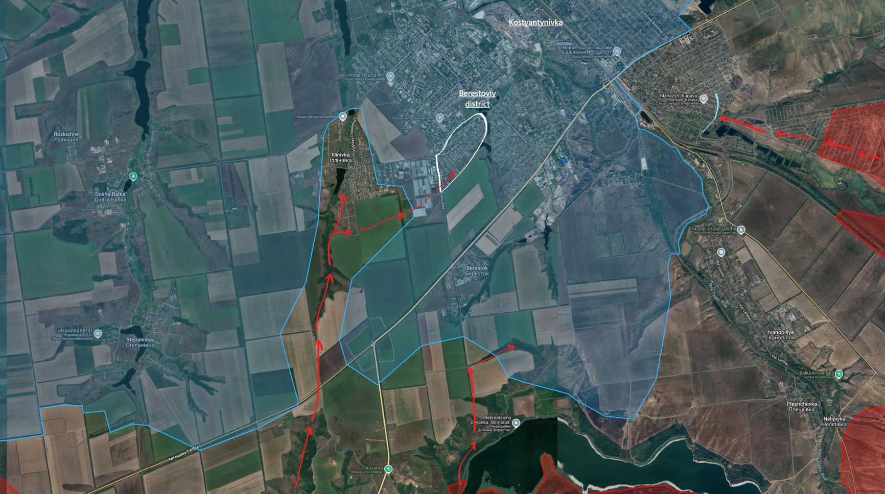 Ситуация в районе Константиновки по версии исследователя под ником Playfra