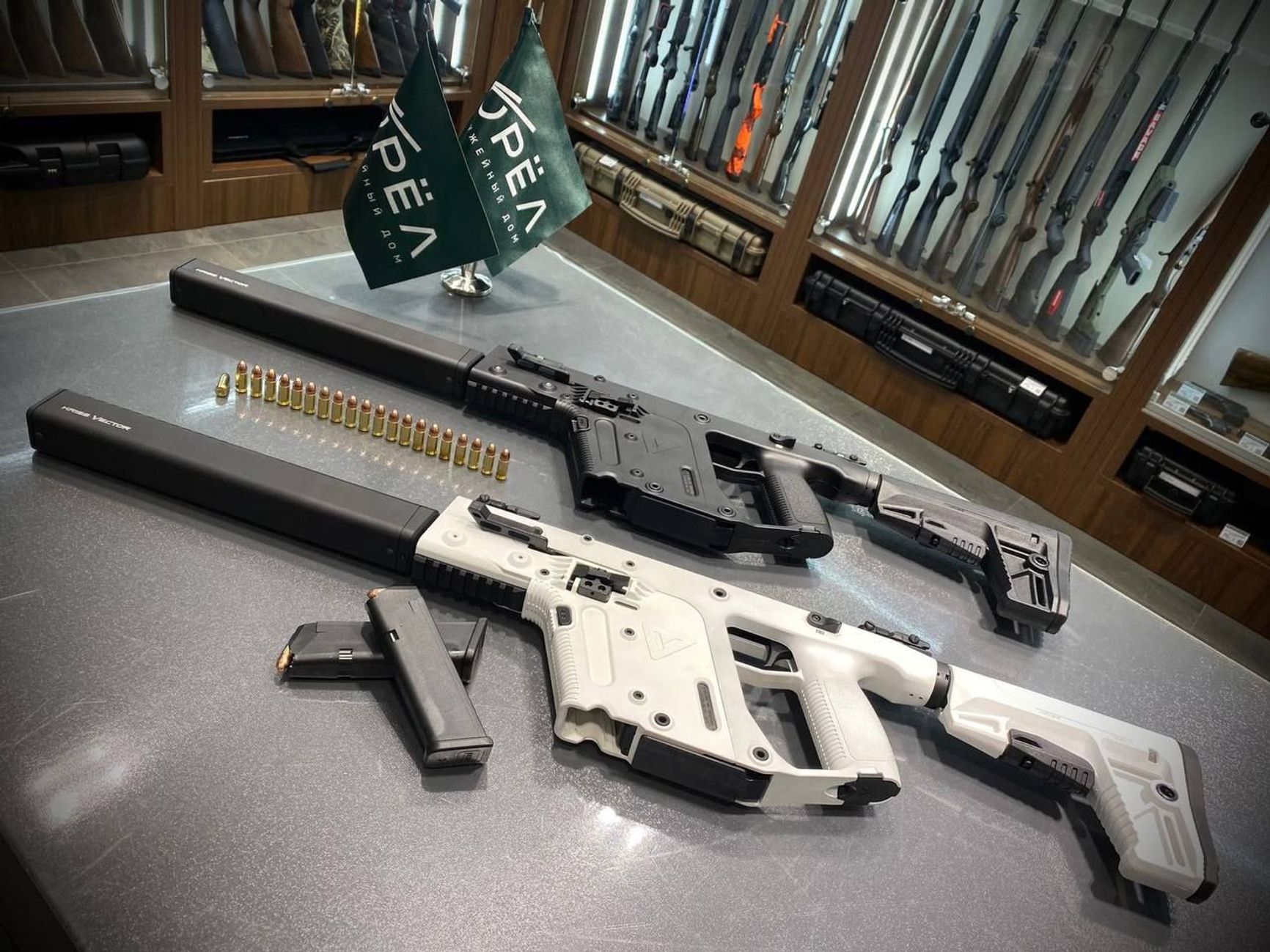 Kriss Vector CRB carbines on display at the Russian store “Orel.” August 2023.