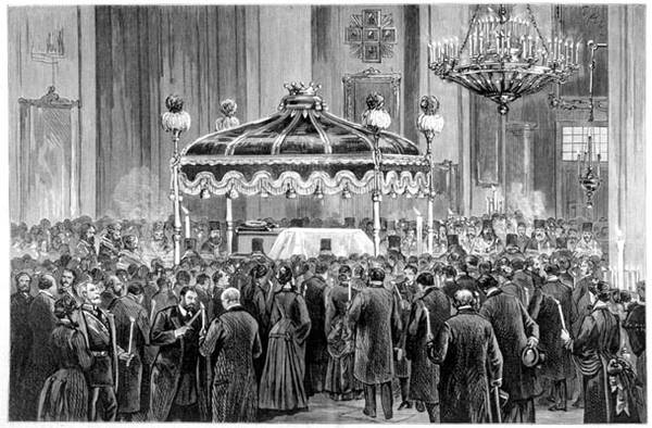 Отпевание Ивана Тургенева в православной церкви Александра Невского на Рю Дарю в Париже