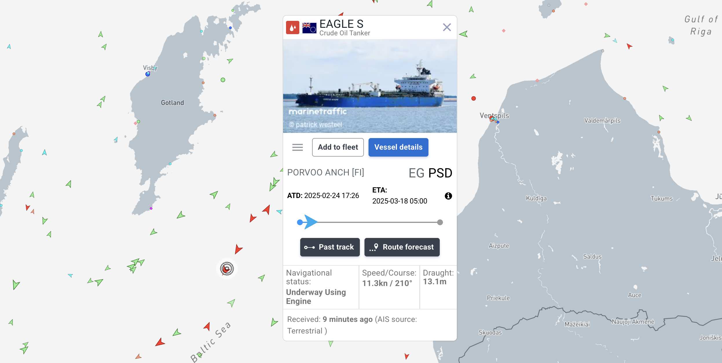 Screenshot: MarineTraffic