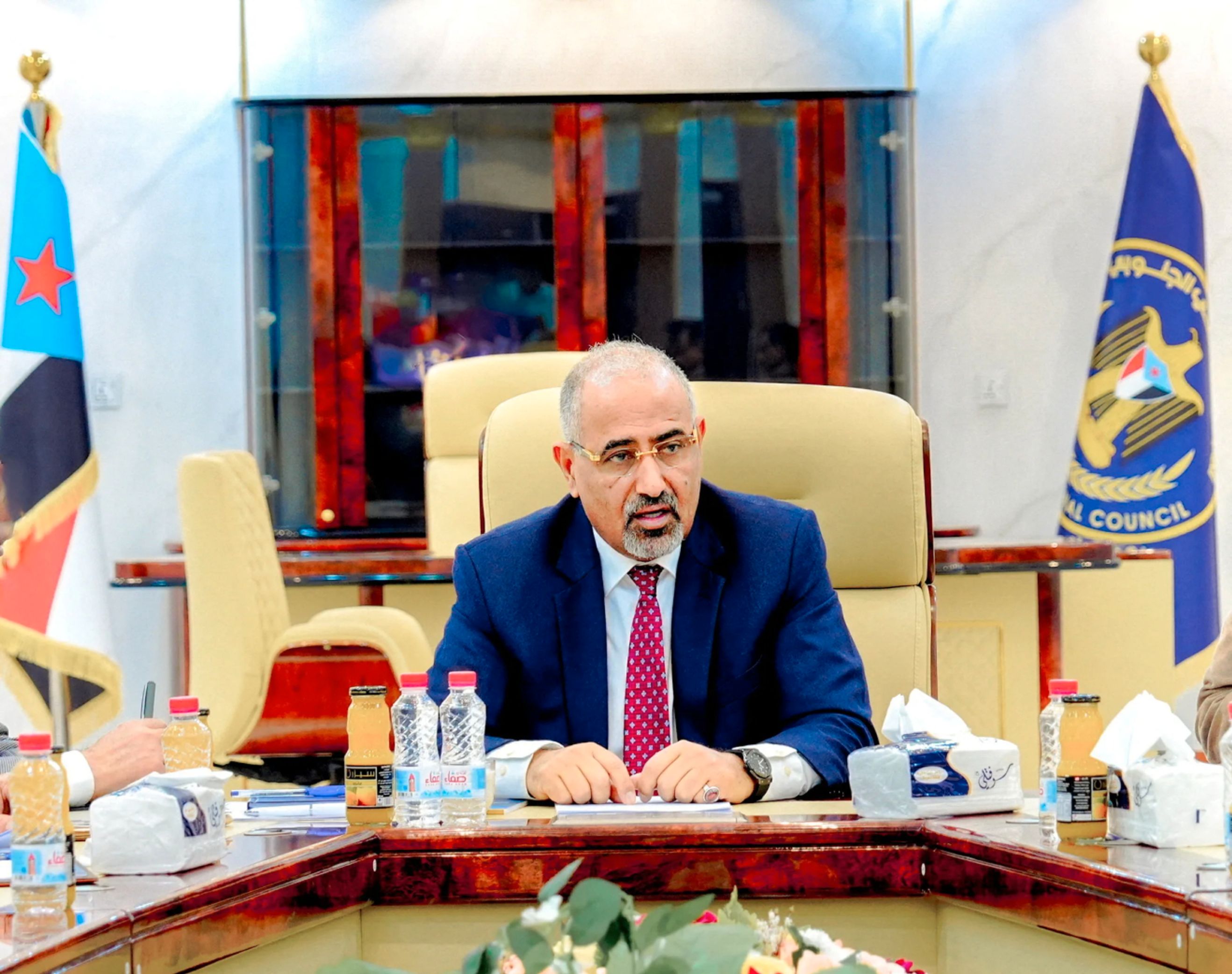 Aidarus al-Zoubaidi, head of Yemen’s Southern Transitional Council; according to Saudi Arabia, he fled the country