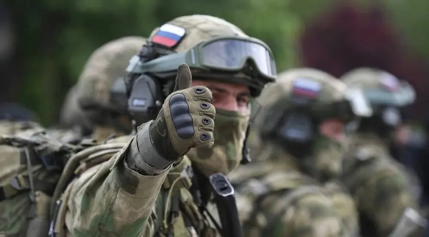 A Russian serviceman giving a thumbs-up gesture toward the camera. Photo: Russian Ministry of Defense
