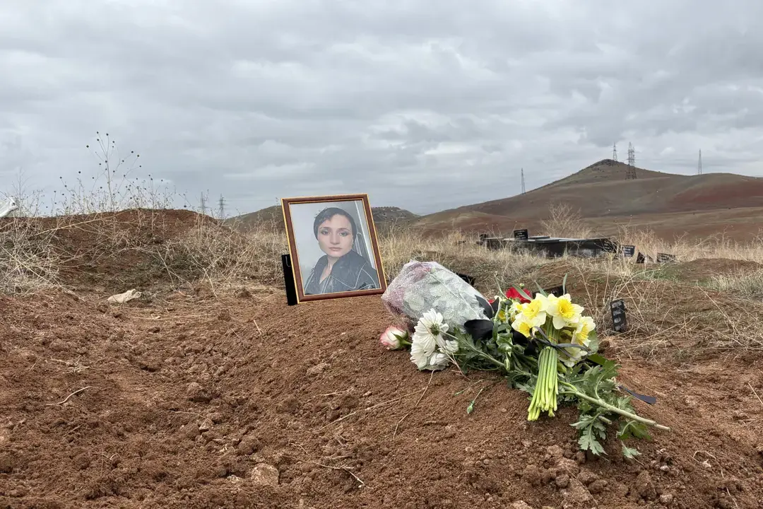 Aishat Baymuradova's resting place at a cemetery outside Yerevan, Armenia, pictured on March 27, 2026. Photo: The Insider
